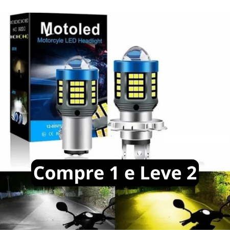 Luz led super potente para carro e moto - Compre 1 e leve 2 - Funciona em qualquer veiculo