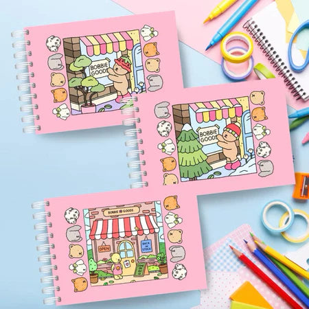 Livro de colorir Bobbie Goods + Canetinha com 60 Unidades para colorir